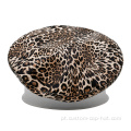 Chapéu de boinas com estampa de leopardo da moda feminina